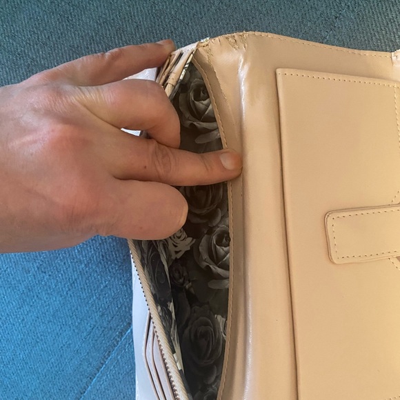 Adrienne Vittadini Metallic Peach Trifold Wallet - Picture 8 of 14